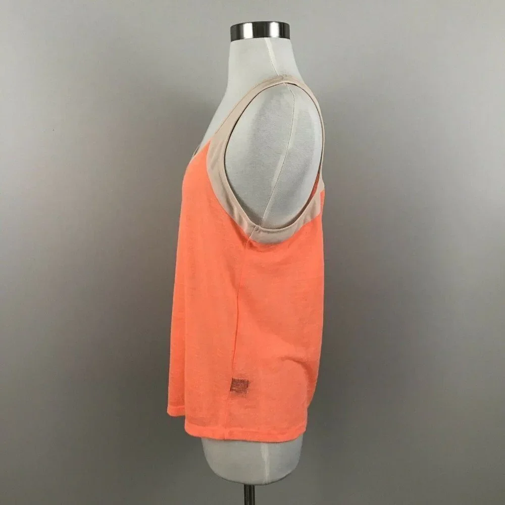 Leo Meets Virgo Tank Women L Knit Racerback Orange - Picture 4 of 6